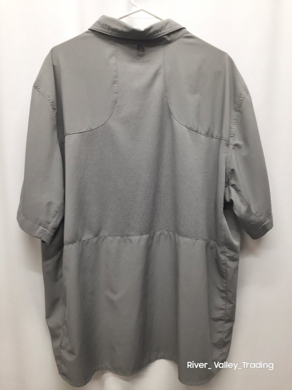 Realtree Fishing Shirt Mens XL Gargoyle Gray Short Sleeve Performance Button Up - Picture 2 of 12